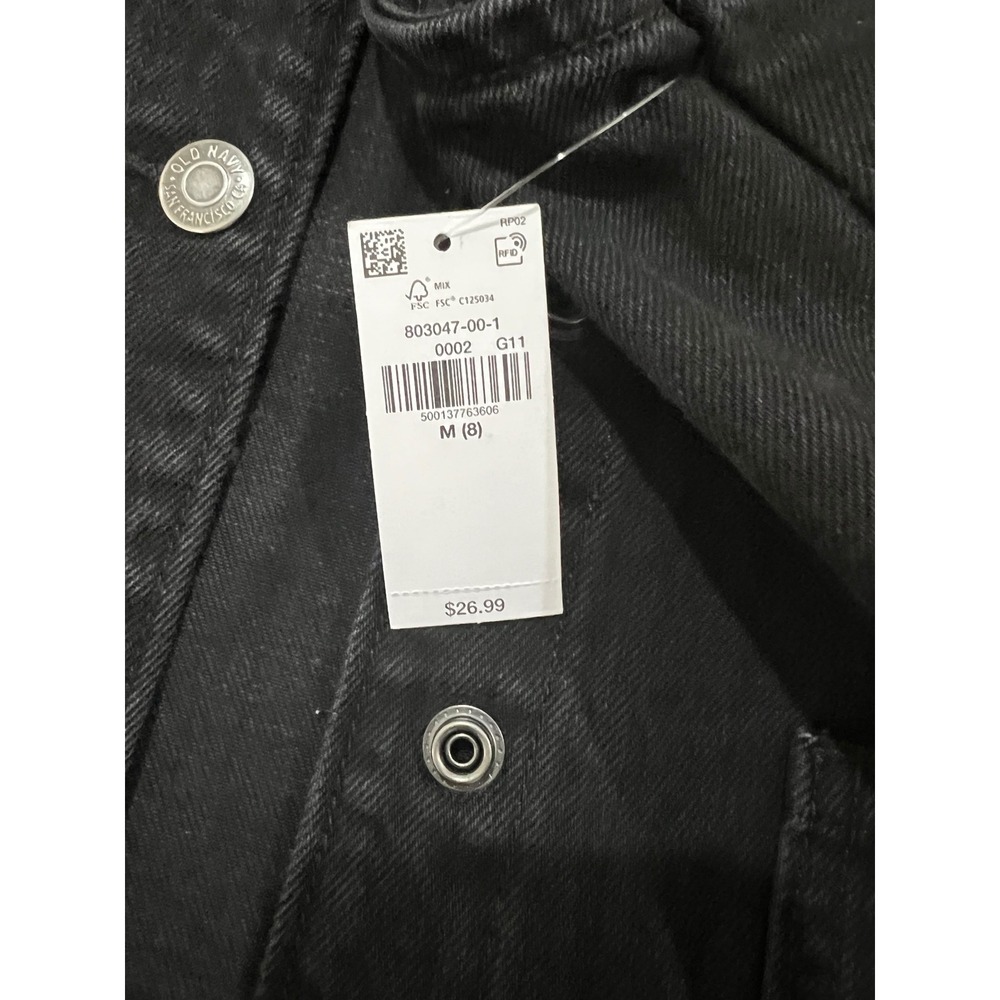 Old Navy Girls Black Denim Button Front Jumper Dress Size M 8 NWT 803047-00-1 - Picture 4 of 8